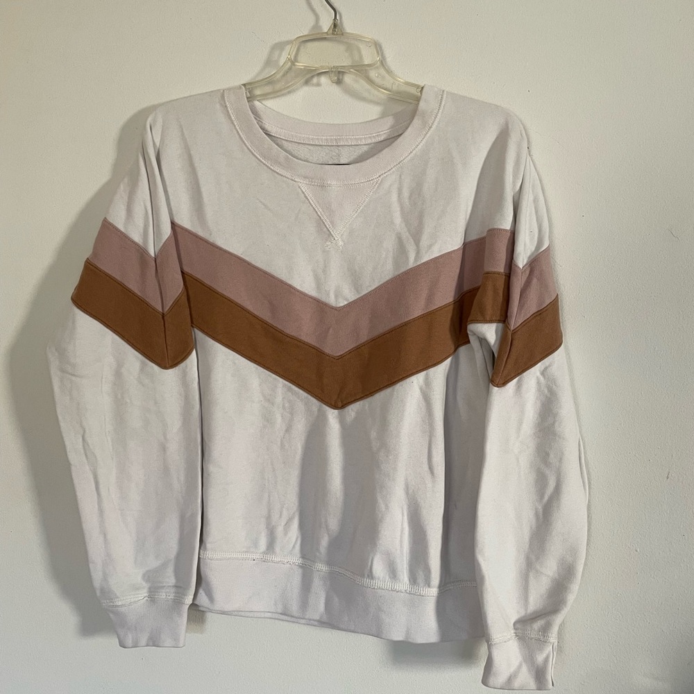 Abercrombie and Fitch Womens Chevron Crewneck Sweatshirt, Pastel, Size Medium